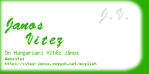 janos vitez business card